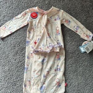 Cream Kids Pajamas with Owl Print